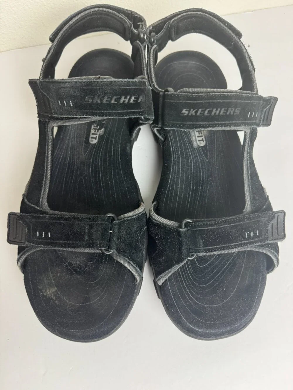 Skechers Gander Louden Men Sandals Black Memory Form Hiking Size 12